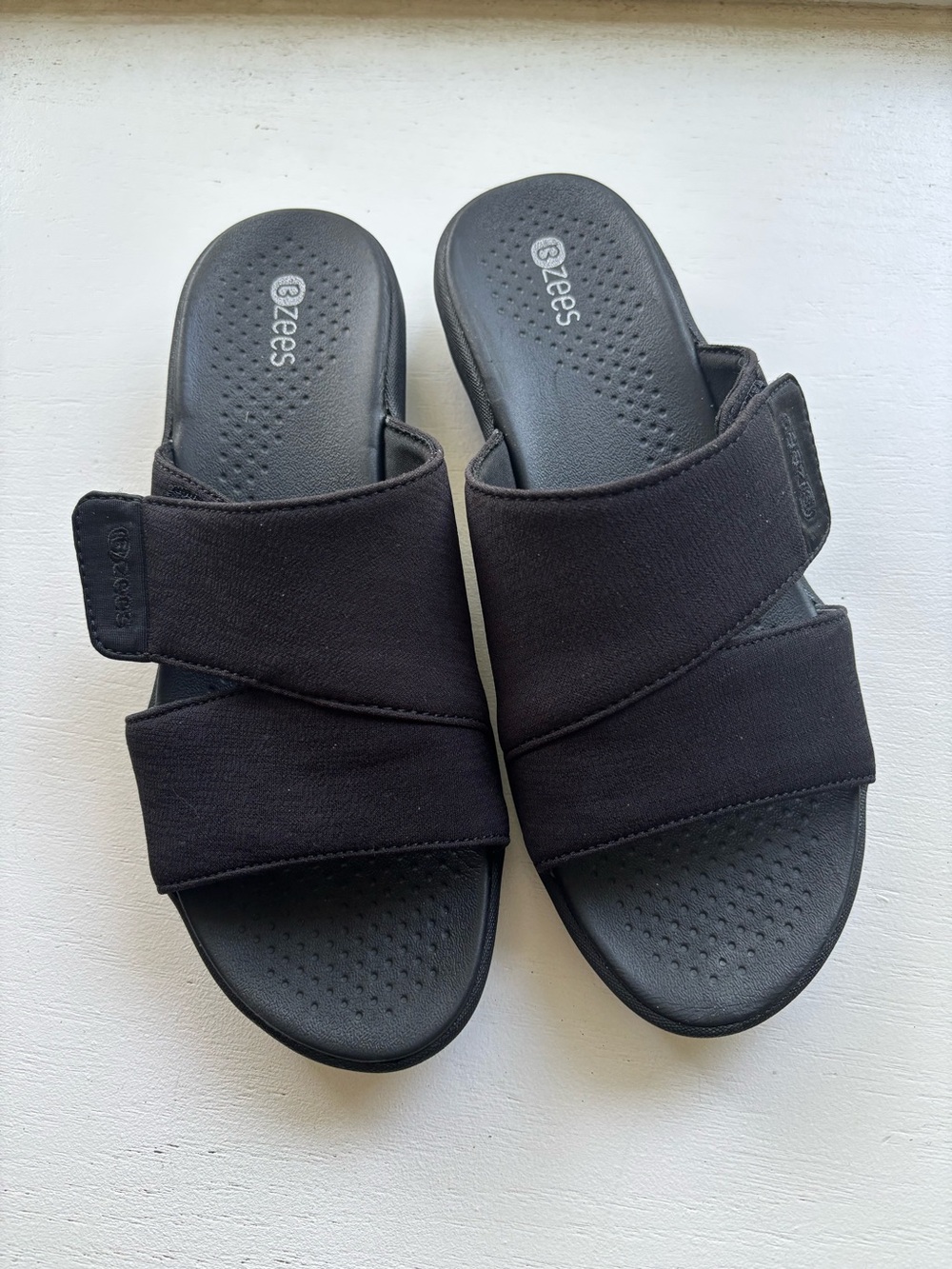 Bzees Adjustable Slide Sandal in Black - Women